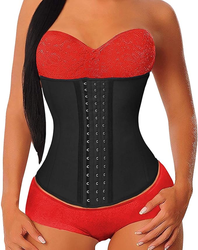 YIANNA Waist Trainer for Women Underbust Latex Sport Girdle Corsets Cincher