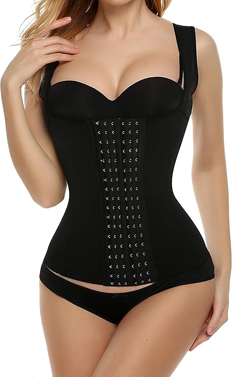 Ekouaer Women Underbust Corset Waist Trainer Cincher Steel Boned