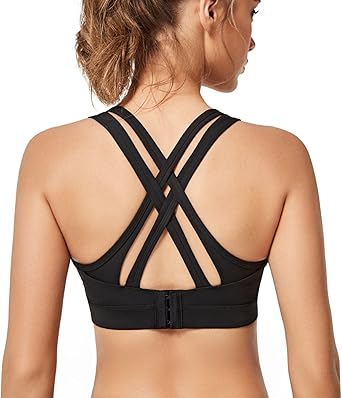  Yvette Women High Impact Sports Bras Criss Cross Back Sexy Running Bra for Plus Size